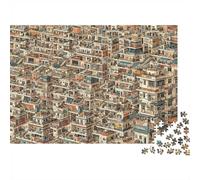 Mini puzzle da 1000 pezzi, per adulti, edifici, città, struttura in carta