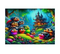 Mini puzzle da 1000 pezzi, per adulti, insetti, funghi e casa, regalo di | 38 x 26 cm, puzzle in cartone per amanti della famiglia, legame intellettuale, regalo di compleanno, decorazione per il