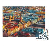 Mini puzzle da 1000 pezzi, per famiglia, città, edifici, architettura | 70 x 50 cm, decorazione per ufficio, perfetta idea regalo di compleanno, antistress