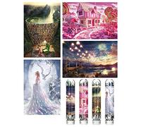 Mini puzzle per adulti (confezioni da 4) Puzzle a doppia faccia con progetto di riferimento, micro puzzle, viene fornito con pinzette per piccoli puzzle, adatto come regalo