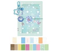 Mini Quaderno Ad Anelli, a 5 Anelli Copertina Trasparente in PVC a Fogli Mobili Ricaricabile, Raccoglitore Tascabile M5 Registro Manuale, per Adulti Studenti Ufficio Registri Giornalieri Scrapbooking