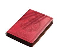 Mini quaderno tascabile in stile retrò A6 con processo di timbratura, blocco note portatile for ufficio e contabilità per uomini, donne, scuola, ufficio e lavoro(Red)