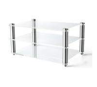 Mini rack audio in acrilico, contenitore multimediale aperto a 2 strati, supporti in alluminio, design compatto, capacità di carico di 3 kg per amplificatori e DAC per apparecchiature audio HiFi