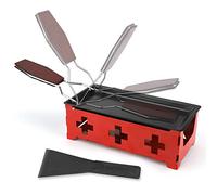 Mini Raclette Raclette al Formaggio con Spatola in Silicone Set di Griglia Raclette Formaggio Antiaderente Portatile per Sala da Pranzo Cucina Campeggio Cioccolato(Rosso)