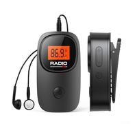 Mini radio FM tascabile, jack audio da 3,5 mm, costruzione in ABS e antenna efficiente, fornisce una chiara ricezione FM per l'ascolto portatile (nero)