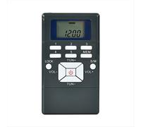 Mini radio stereo FM da 1,2 pollici con ricevitore digitale per interpretazione simultanea, radio con clip e auricolare, palestra, grigio