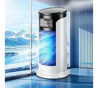 Mini raffrescatore d'aria portatile USB,Ventilatore evaporativo 3 in 1 con display digitale a LED,6 velocità, timer di 6 ore, ventilatore da tavolo compatto e silenzioso per camera da letto, ufficio