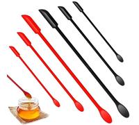 Mini Raschietto Cucchiai,Piccola Spatola In Silicone,Spatola L'ultima Goccia,Mini Spatola Da Cucina,6PC Spatola In Silicone A Doppia Testa Per Cosmetici Da Cucina Spatola Per Trucco(Nero Rosso)