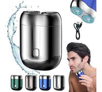 Mini rasoio elettrico a doppia testa, mini rasoio elettrico a doppia testa, mini rasoio elettrico portatile a doppia testa, mini rasoio elettrico portatile unisex, rasoio elettrico tascabile lavabile