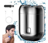 Mini rasoio elettrico da uomo, 2025 nuovo IPX6 resistente all'acqua multifunzionale rasoio da barba, portatile per barba da uomo, rasoio intimo uomo, facile da trim rasoio (bianco argento)