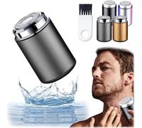 Mini rasoio elettrico da uomo, IPX7, impermeabile, a secco/bagnato, ricaricabile tramite USB, per viaggi, ufficio, viaggi di lavoro (grigio)