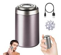 Mini rasoio elettrico da uomo, mini rasoi elettrici, ricaricabile tramite USB, impermeabile, mini rasoio elettrico portatile, macchina da barba a secco e bagnato (viola)