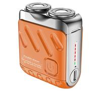 Mini rasoio elettrico da uomo, rasoio portatile a doppia testa ricaricabile USB, in lega di zinco, IPX7, ricarica rapida di tipo C, indicatore di batteria LED, design adatto ai viaggi