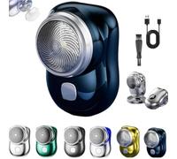 Mini Rasoio Elettrico da Uomo,Shaver Elettrico Portatile con Display a LED,Electric Razor Umido Asciutto Ricaricabile USB per Casa Auto Viaggi (Blue)