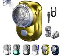 Mini Rasoio Elettrico da Uomo,Shaver Elettrico Portatile con Display a LED,Electric Razor Umido Asciutto Ricaricabile USB per Casa Auto Viaggi (Gold)