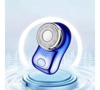 Mini rasoio elettrico for uomo, portatile, con lama for barba di tipo C, rasoio for viso e corpo con display digitale di potenza.(Gradient Blue)