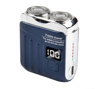 Mini rasoio elettrico per uomo e donna, doppia lama ricaricabile con display digitale, USB-C a ricarica rapida, portatile, da viaggio, lavabile in ABS+corpo in PC (blu)