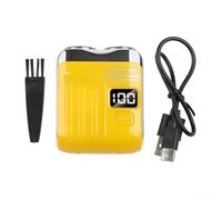 Mini rasoio elettrico per uomo e donna, doppia lama ricaricabile con display digitale, USB-C a ricarica rapida, portatile, da viaggio, lavabile in ABS + corpo in PC (giallo)