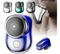 Mini rasoio elettrico portatile, 2023, rasoio elettrico portatile, ricaricabile tramite USB, facile da usare con un solo pulsante, mini rasoi elettrici per rasatura per casa, auto, viaggi, colore: blu