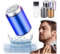 Mini Rasoio Elettrico Portatile Da Uomo - Tascabile, Ricaricabile USB, Impermeabile per Auto e Viaggi (Blu)