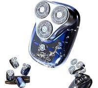 Mini rasoio elettrico portatile da viaggio, per uomini e donne, rasoio elettrico lavabile tascabile, ricaricabile USB, regalo per padre marito (blu)