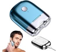 Mini rasoio elettrico portatile - doppia lama 9000 giri/min con ricarica rapida di tipo C, rete in acciaio inossidabile e adsorbimento magnetico per viaggi e uso quotidiano