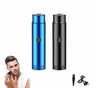 Mini rasoio elettrico portatile, Rasoio elettrico per uomo, IPX7 impermeabile Cordless Pocket Razor, Rasoio rotante ricaricabile USB, Rasoio elettrico rotativo, Blu+Nero