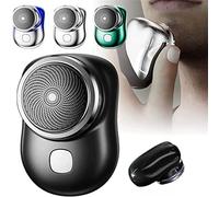 Mini rasoio elettrico portatile, rasoio elettrico portatile, tascabile, ricaricabile tramite USB, facile da usare con un solo pulsante, mini rasoi magici per casa, auto, viaggi (nero)