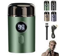 mini rasoio elettrico, ricaricabile tramite USB, impermeabile, compatto e tascabile, per viso, corpo, viaggi e casa (Verde)