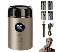 mini rasoio elettrico, ricaricabile tramite USB, impermeabile, compatto e tascabile, per viso, corpo, viaggi e casa (Oro)