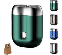 Mini rasoio tascabile da uomo, ricaricabile, impermeabile, compatto, a doppia testa, mini rasoio elettrico portatile (verde)