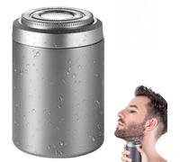 Mini rasoir électrique pour homme - Rasoir portable rechargeable USB-C, tête flottante 3D à 15 lames, étanche, pour une utilisation à sec ou humide (Silver)