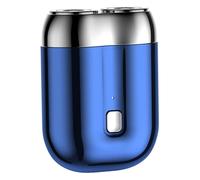Mini rasoliera elettrica di tipo C IPX6 7500 giri/min Mini rasoliera a basso rumore con lama ad anello magnetico Clipper per barba bagnato e asciutto portatile per viaggio, portatile blu elettrico