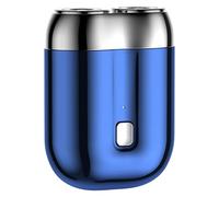 Mini rasoliera elettrica di tipo C IPX6 7500 giri/min Mini rasoliera a basso rumore con lama ad anello magnetico Porta utilizzabile a secco e bidone secco per viaggi, blu elettrico
