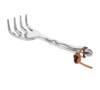 Mini Rastrello da Giardino a 4 Denti per Vasi e Semina | Lega di Magnesio e Alluminio, Leggero e Portatile, Robusto, Colore Argento per Uso Agricolo e Outdoor