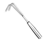 Mini rastrello manuale per la rimozione delle erbacce, in acciaio inox, strumento manuale per coltivare l'allentamento del terreno e le erbacce (1 pezzo) Rnj536 (bianco, 27,8 cm)