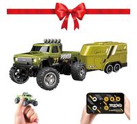 Mini RC Monster Truck, Mini Monster Trucks, 1/64 RC Car, Monsters Truck Remote Control Car with Lights (Green)
