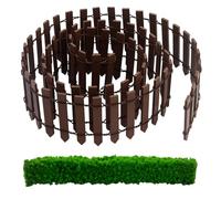 Mini recinzione in legno, decorazione da giardino in miniatura, con 1 mini strisce artificiali, piccola recinzione da giardino per la creazione fai da te, Natale, giardino delle fate (marrone)