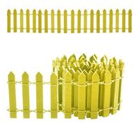 Mini Recinzione per Giardino,100 X 5CM Recinto per Albero di Natale,Mini Staccionata in Legno Recinzione in Miniatura per Decorazione Ornamenti Pianta Vasi Bonsai delle Bambole giallo