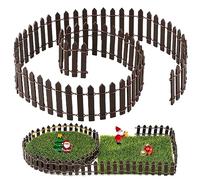 Mini Recinzione per Giardino, Piccolo Staccionata Recinto in Legno per Albero di Natale Marrone, Steccato Recinzioni Miniatura per Decorazione Pianta Bonsai Bambini Casa Bambole Fata Fai Da Te Kit