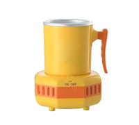 Mini refrigeratore d'acqua, tazza di raffreddamento rapido Tazza di raffreddamento refrigerata portatile Modello di anatra gialla refrigeratore per bevande Maniglia antiscivolo (Taza Sin Base)