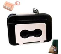 Mini registratore di nastro, mini cassette player, portatile retrò Sound Toy, portatile Micro Retro Sound Keychain Tape with Record Function for Backpack Purse Gift (nero)