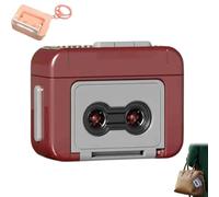Mini registratore di nastro, mini cassette player, portatile retrò Sound Toy, portatile micro retrò Sound Keychain Tape with Record Function for backpack Purse Gift (rosso)