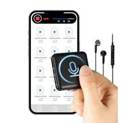 Mini registratore vocale magnetico da 128 GB, mini registratore vocale da 1536 kpbs con riconoscimento vocale e cancellazione del rumore, 160 ore di registrazione, riunioni, interviste, classe (128 GB