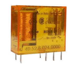Mini Relè Finder 2 scambi 8A bobina 24VAC alternata 405280240000