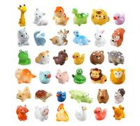 Mini Resin Animals - 40-piece Mini Resin Animal Figurine Set | Miniature Landscape Ornaments, Miniature Figurines Fairy Garden Accessories, Ḿini Animal Statues For Indoor Outdoor Tabletop Doll House F