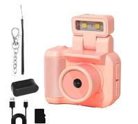 Mini Retro Keychain Camera - Pocket-Sized Fun with Vintage Flair, Portable Point and Shoot Mini Digital Camera with 6 Filters, 1080p HD Screen, for Travel (Pink)