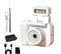 Mini Retro Keychain Camera - Pocket-Sized Fun with Vintage Flair, Portable Point and Shoot Mini Digital Camera with 6 Filters, 1080p HD Screen, for Travel (White)