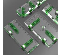 Mini righello in acrilico con base magnetica per uso domestico, piccolo strumento di misurazione con bolle orizzontali e verticali a 45°, 75-102 mm (A) (95 x 40 x 14 mm)