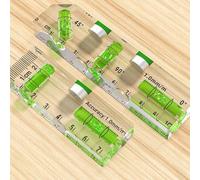 Mini righello in acrilico con base magnetica per uso domestico, piccolo strumento di misurazione con bolle orizzontali e verticali a 45°, 75-102 mm (A) (75 x 25 x 15 mm)